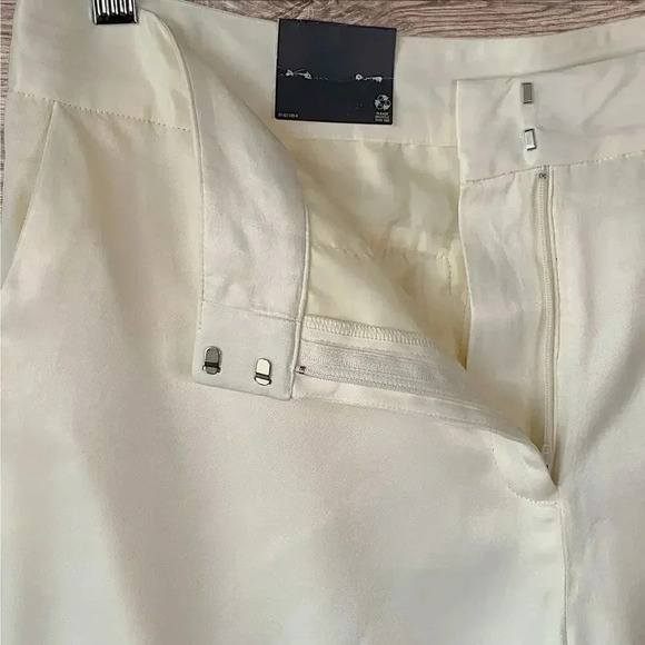 Worthington New Rayon Silky Bermuda High Rise Dress Shorts Size 12 W34 Cream - Picture 7 of 13